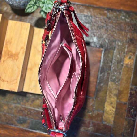 Coach Cherry Red Leather Hobo Bag - Picture 13 of 16